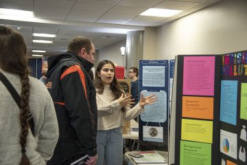 Selma Turkakin presents at the 2026 Regional Science Fair.